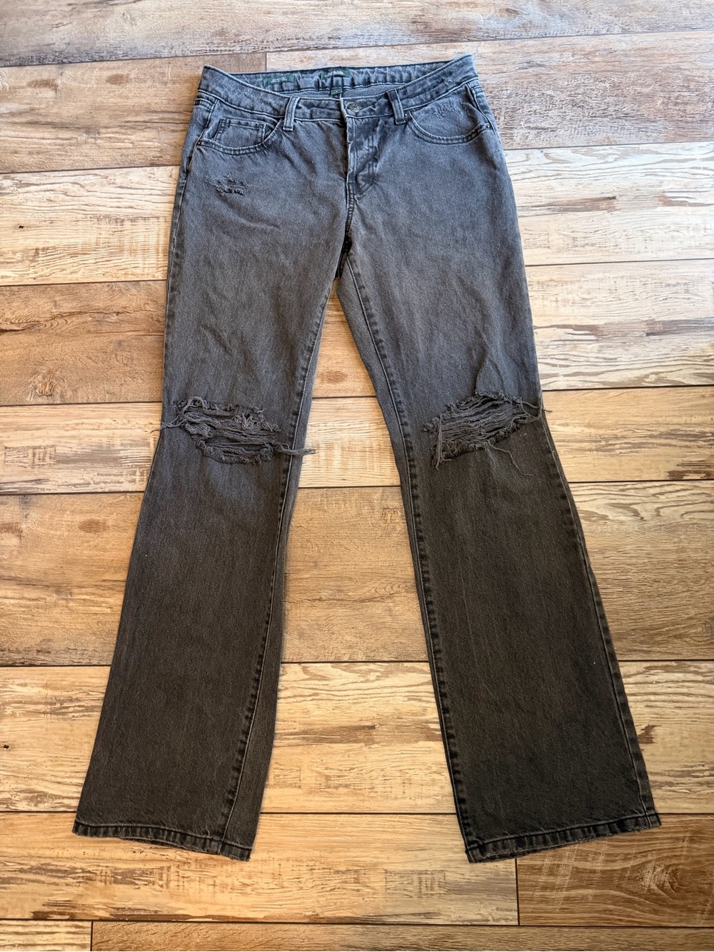 Women’s Black Distressed Bootcut Jeans